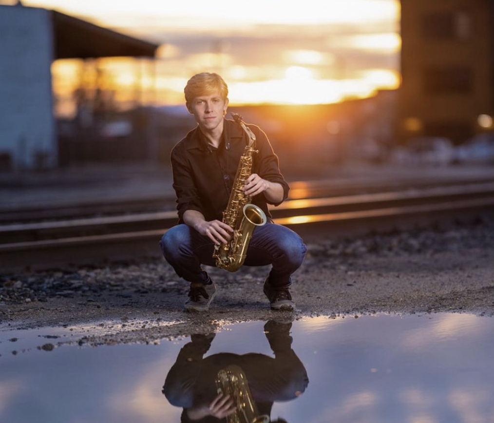 Austin Hunt with Saxophone
