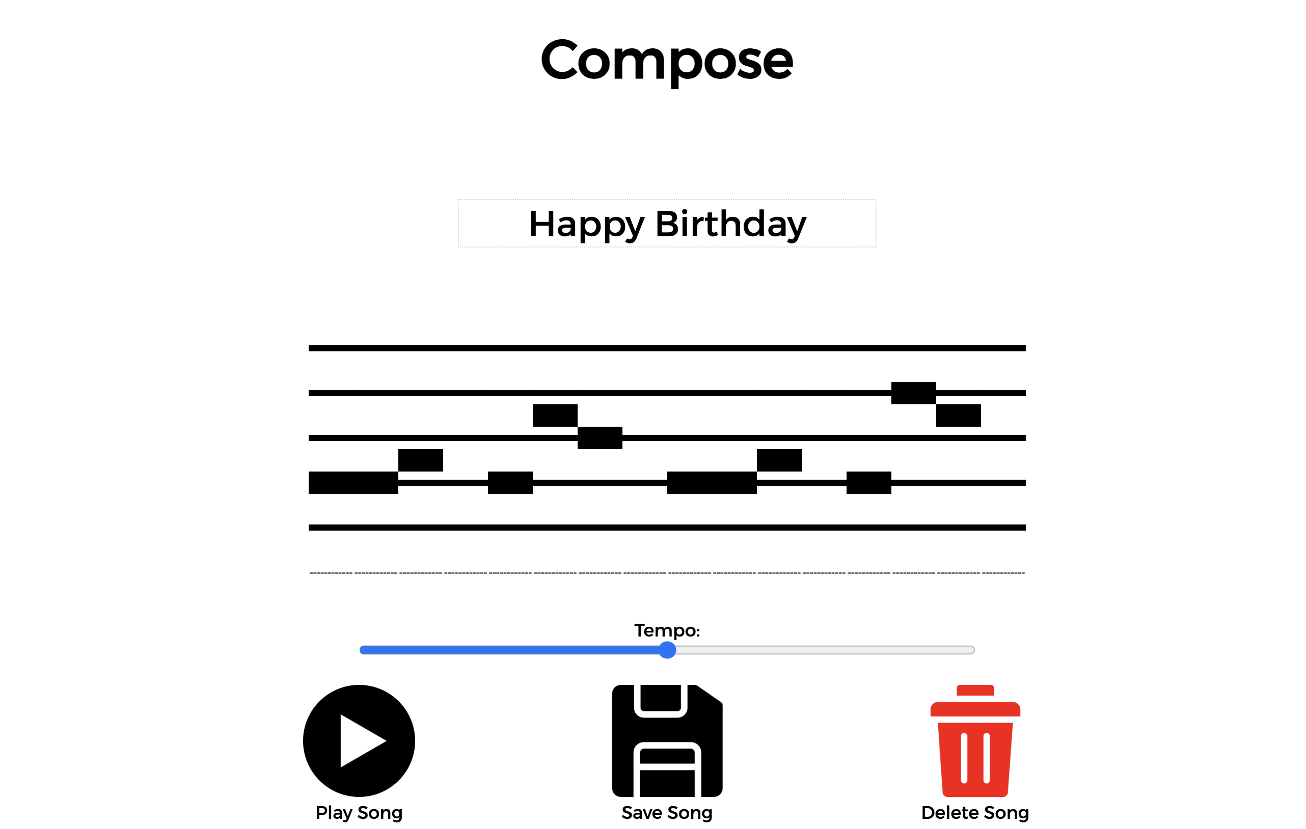 Screenshot of composition interface